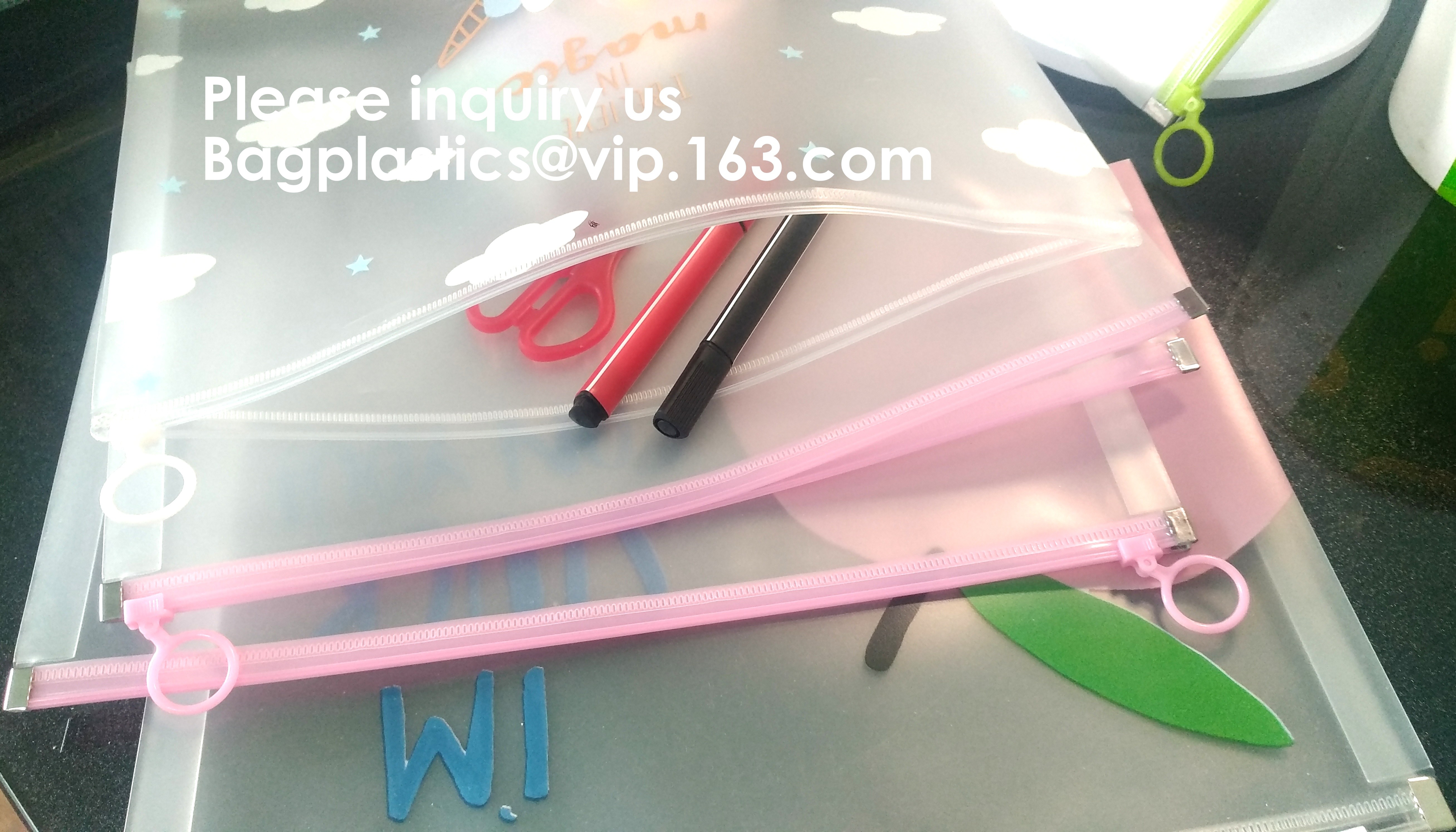 File Packing Bag With Zipper K Zipper File Bag PVC Document Plastic Bag,Zipper Pouch Zipper File Bags File Holders