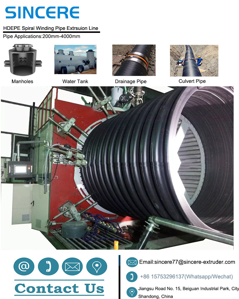 Reinforced Corrugated Sewerage Hdpe Pipe Making Machine Manufacturing Extruder
