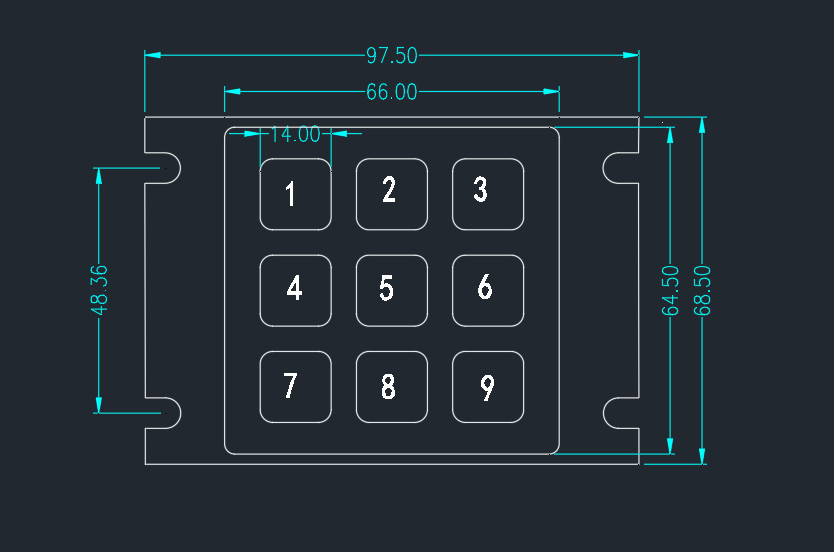 Impact Size Industrial Numeric Keypad For Access Control / Ticket Machine