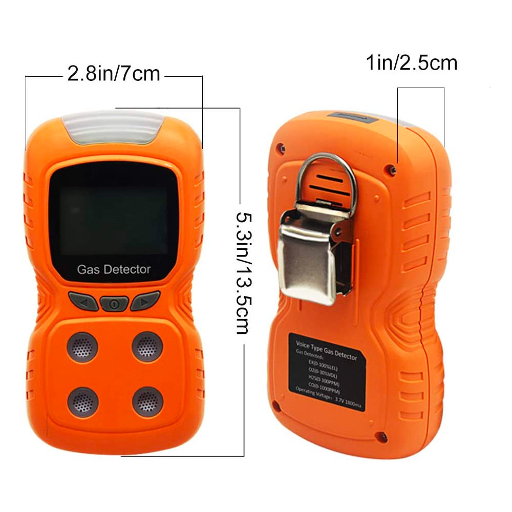 O2 CO H2S EX Gas Detector , Diffusion Rechargeable Multi Gas Monitor