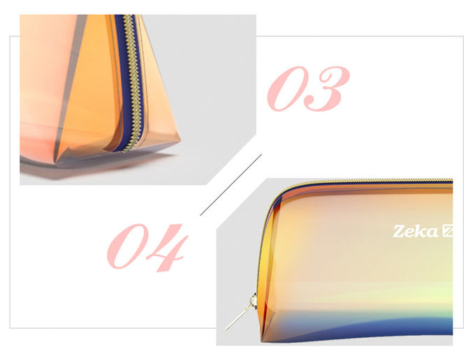 L25*D8.5*H13 Cm yellow PVC Laser Zipper Cosmetic Bag