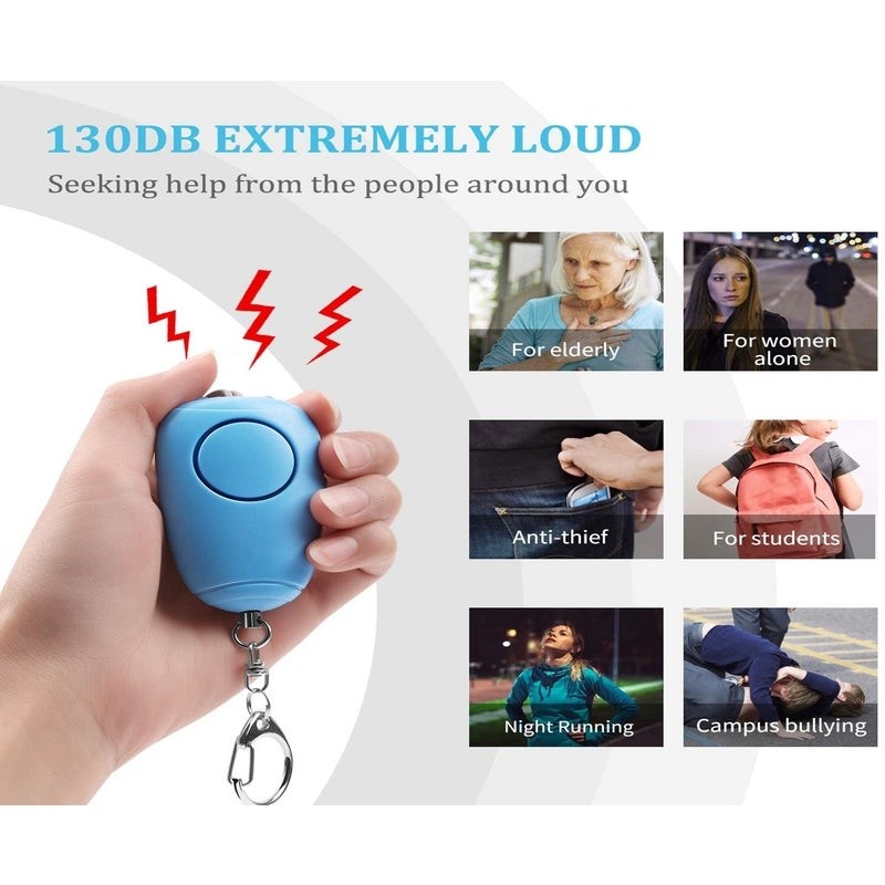 Rechargeable DC5V Police Approved Personal Security Alarms Pink Black Blue 130mAh