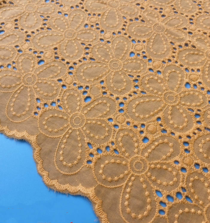 Coloful 130cm *1yard Handmade DIY Clothes Accessories Embroidered Cotton Lace Fabric