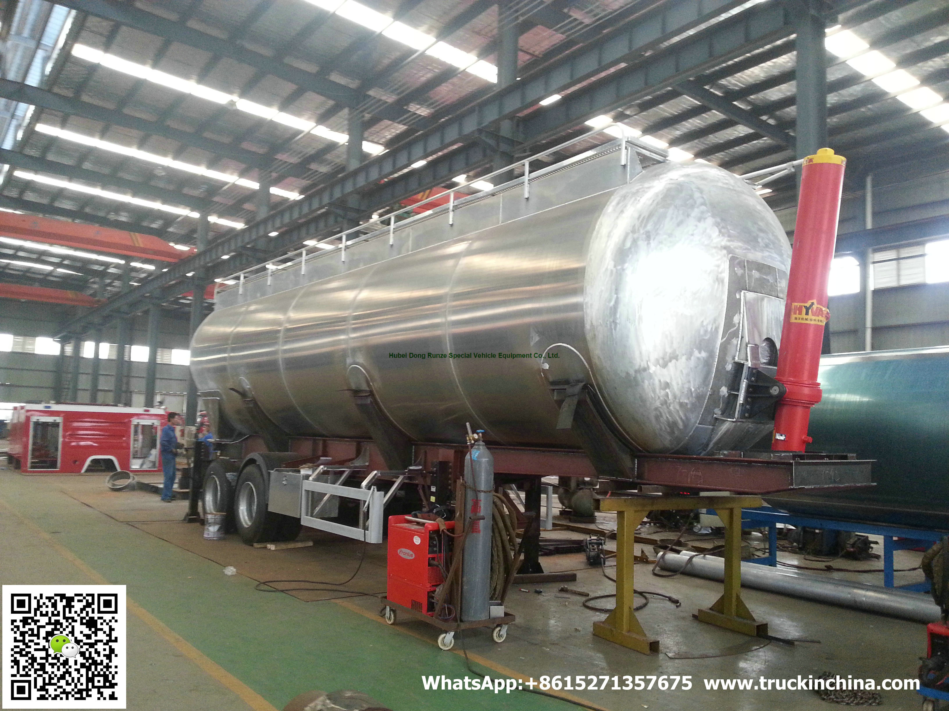 Aluminum Alloy Wheat Flour Bulk Tanker with Tipping Hydraulic Cylinder (6000USG-10000USG ）whApp:+8615271357675