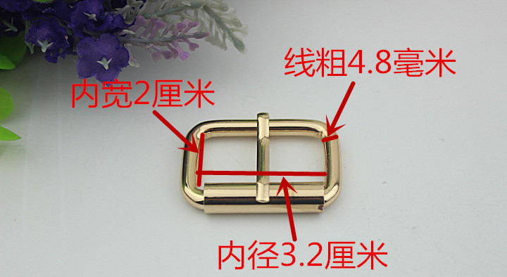 Customized 32 mm nickel iron metal pin roller bag buckle for garment webbing strap