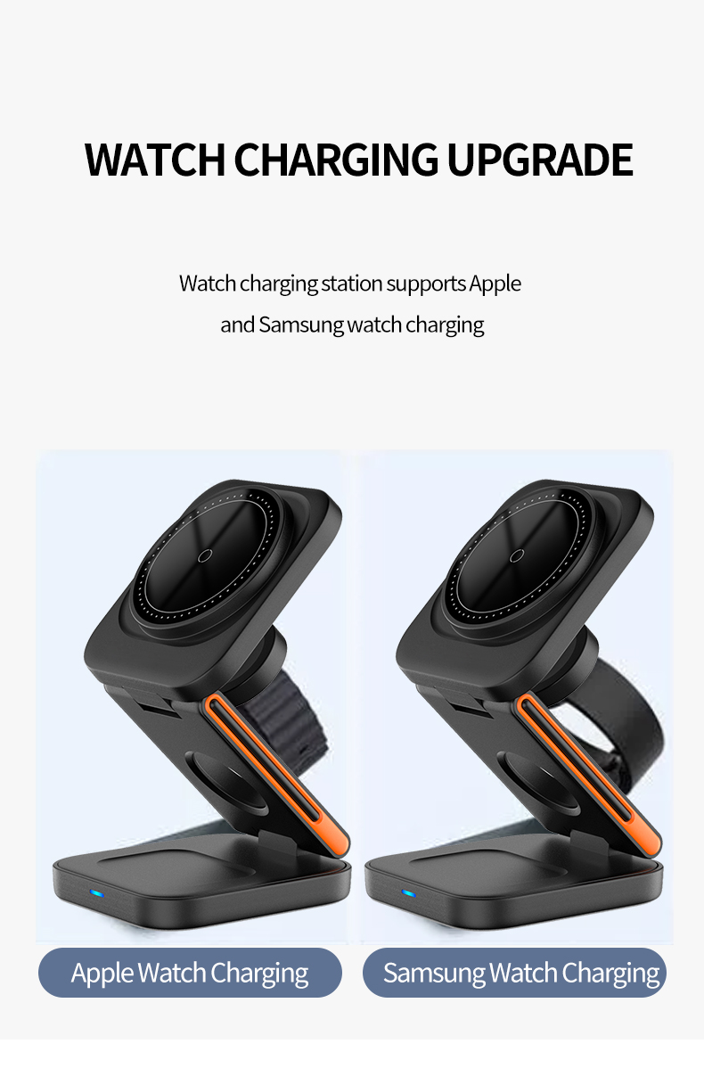 Three-In-One Magnetic Mobile Phone Wireless Charger 3 In 1 Folding Wireless Charger
