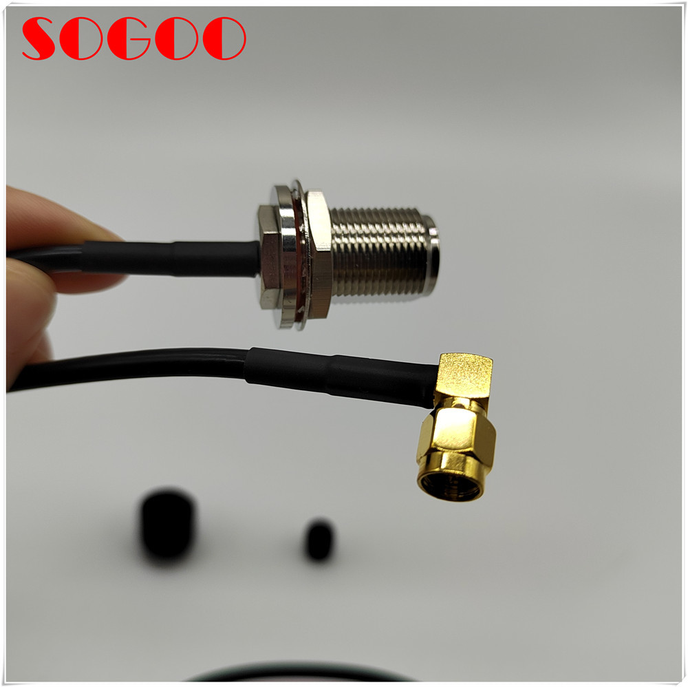 Huawei original 04047637VB LMR195 jumper, 90 degree SMA male to N Female bulkhead connector