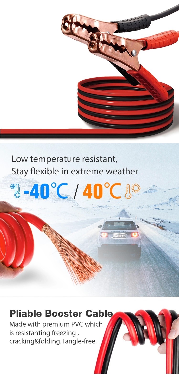 Emergency Car 800A 11mm ATV Jumper Cables Heavy Duty Jump Leads For Trucks