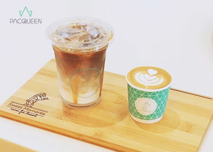 Heat Insulated Double Wall Paper Cup , Personalised Drinking Cups With Cup Lids