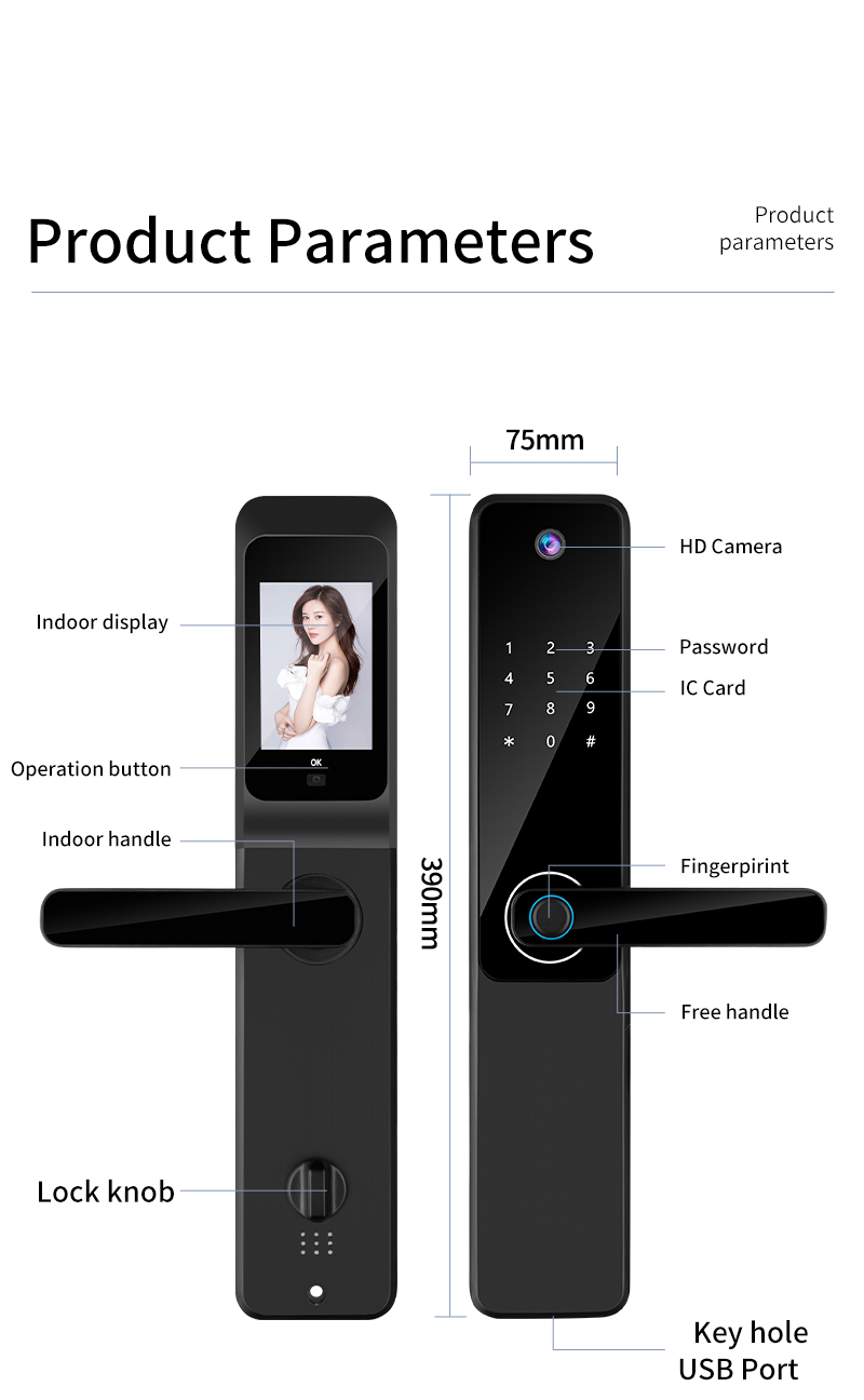 S802pro Camera Door Lock ROHS Digital Door Lock With Camera