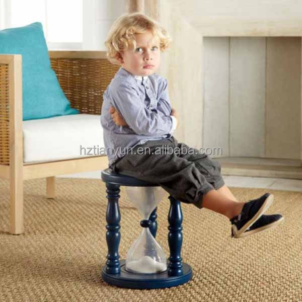 24 Hours Sand Clock Hourglass Sand Timer For Kid Wooden Stool