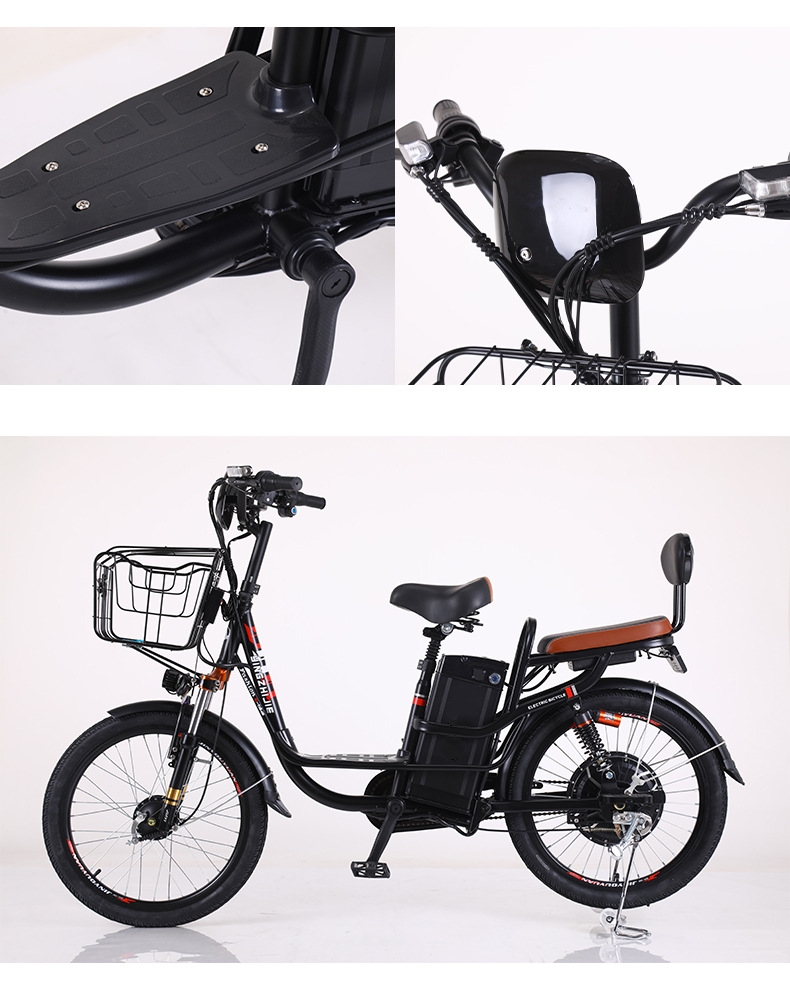 48V 350W Electric City Bike 10Ah / 22Ah Lithium Battery Single Speed Electric Bicycle
