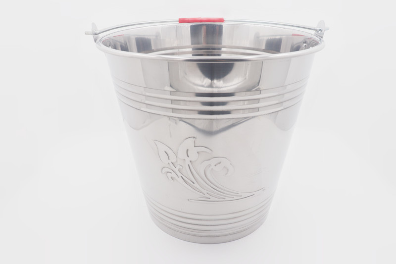 16L Wholesale home 201 grade stainless steel metal water pail durable water bucket with handle