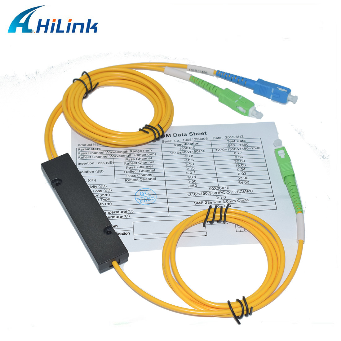 FWDM Filter Mini ABS Box TX1550 RX 1310nm 1490nm SC UPC SC APC