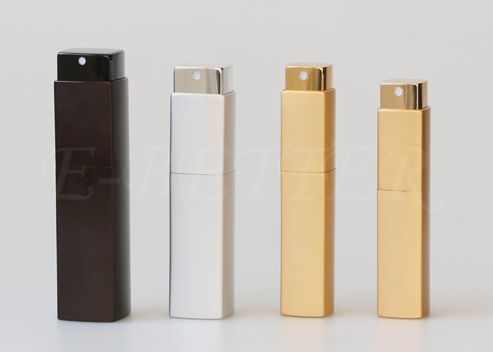 Gold Square Twist And Spritz Atomiser Refillable 20ml Glass Lovely Matte