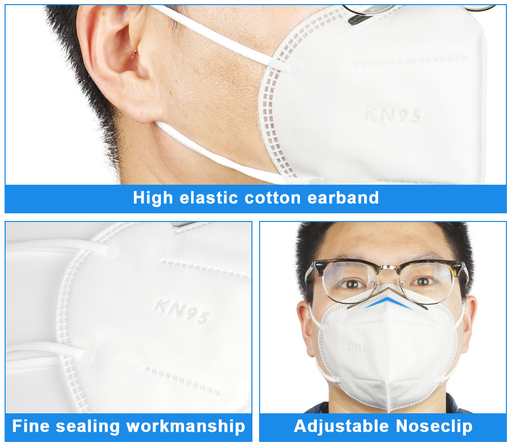 5 Layers Meltblown Nonwoven 3D Face KN95 Mask , Anti Dust KN95 FFP2 Disposable Face Masks