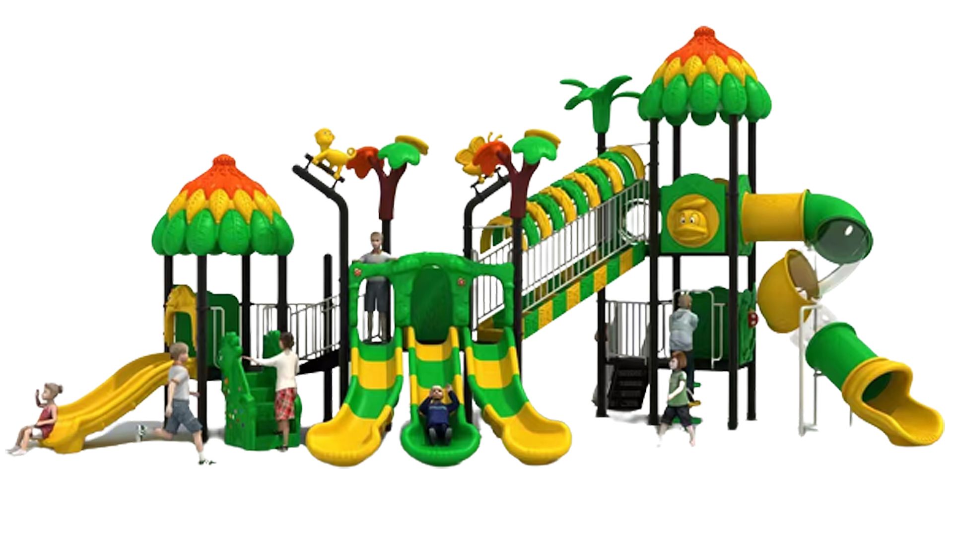 ODM Outdoor Playground Equipment Plastic Playhouse With Slides