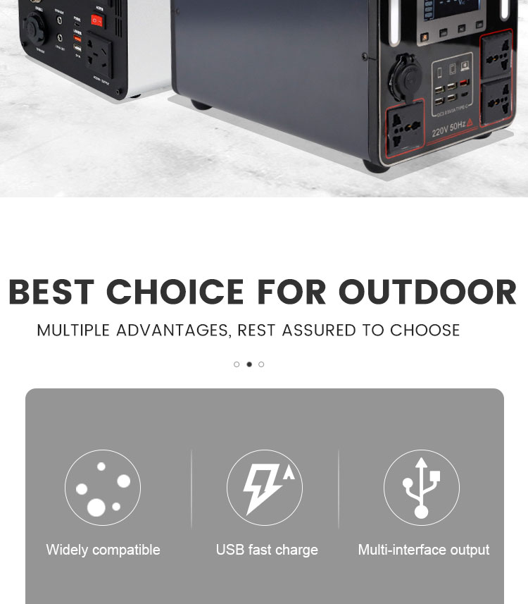 500W Portable Power Station Generator 50ah Solar Power Supply For Outdoor Charging