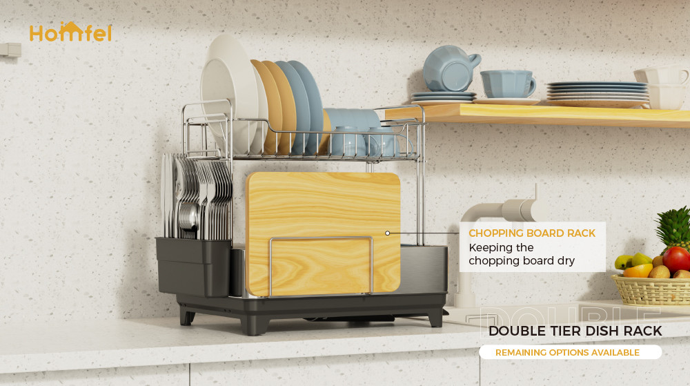 Rectangle Detachable Stainless Steel Dish Drying Rack For Compact Kitchen