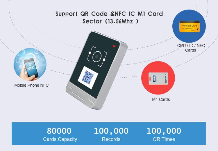 Auto Sense 752X480 Card Reader Access Control System ARM DSP Core Processor
