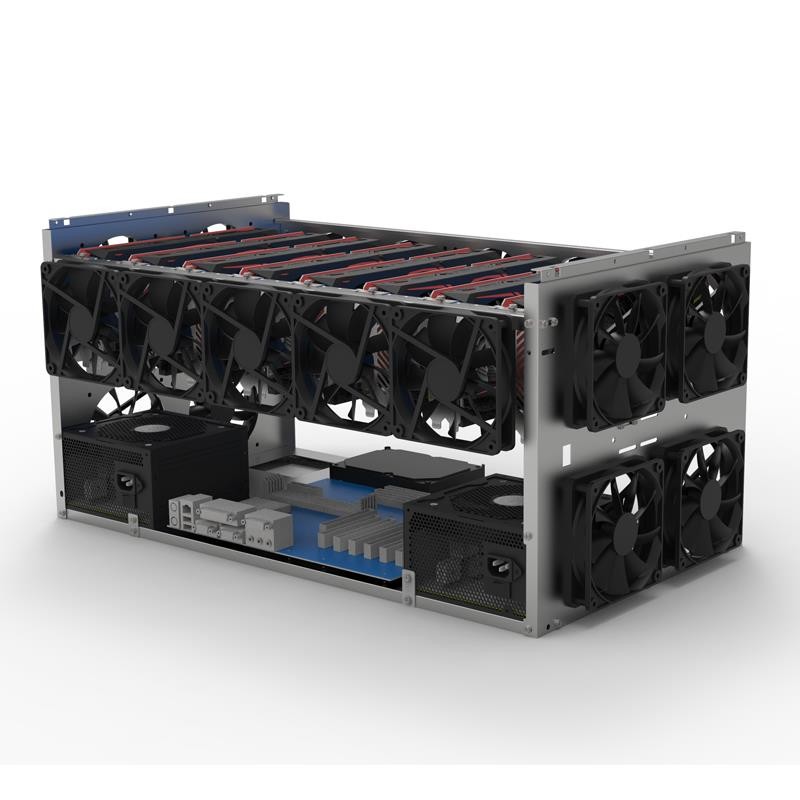 6/8/10 GPU SGCC steel Open Air Miner Frame Stackable Mining Rig Case ETH BTC Ethereum Mining Machine