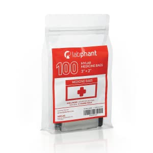 Mylar Medicine Bags with Zip lockk 3 x 2 100 Bags Sealable Heat Seal