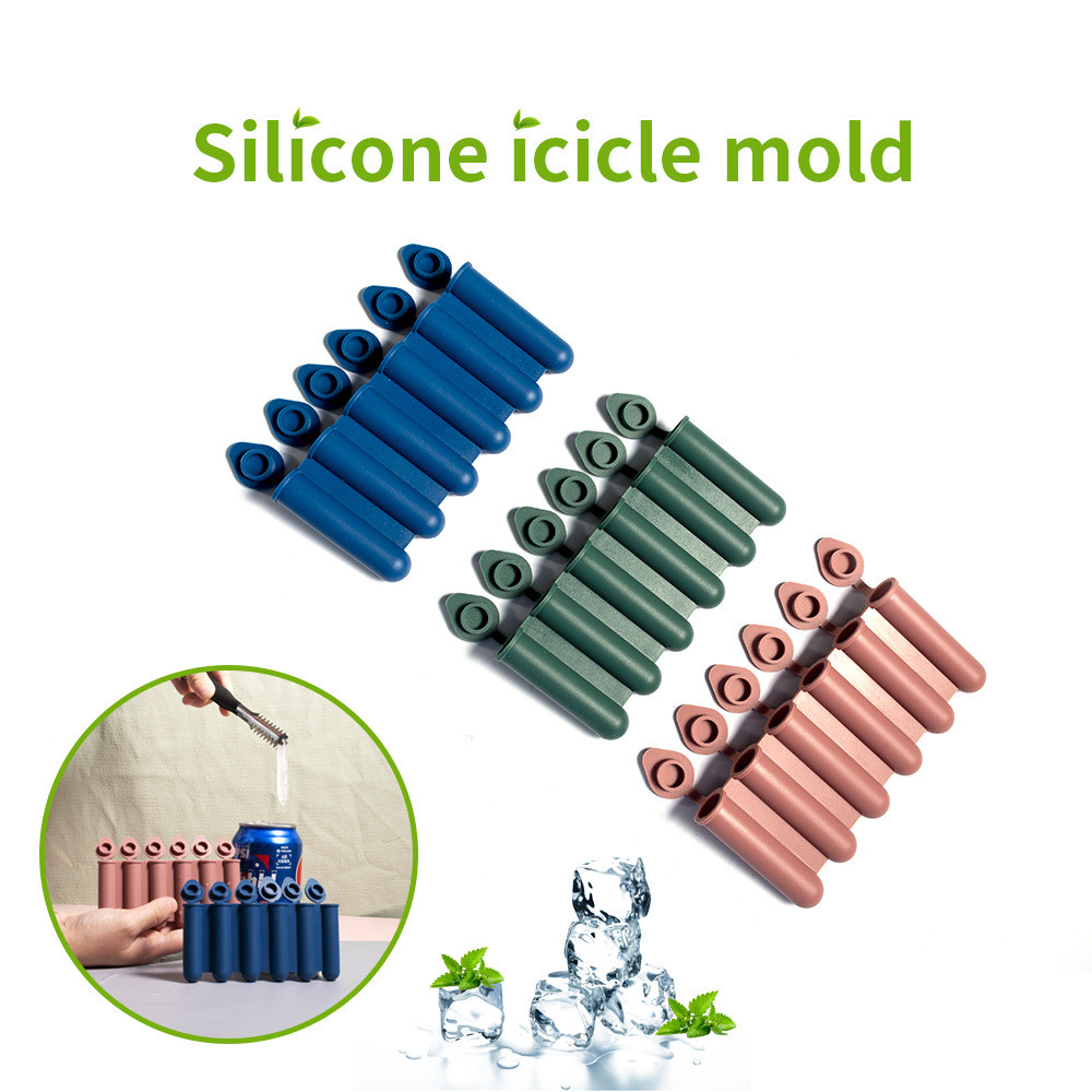 Easy Release Blue Silicone Mini Ice Cube Trays 6 Cavity Molds for Chilling Whiskey Cocktail Stackable Kitchen Accessories