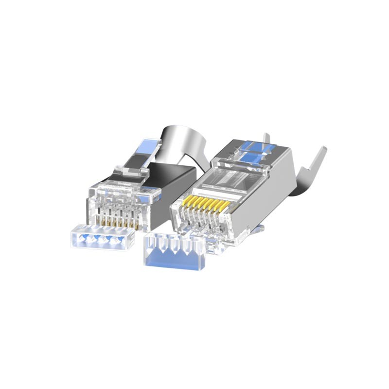 Bulk Industrial CAT6 RJ45 Plugs - Transparent Housing, 50 Micron Gold Plated