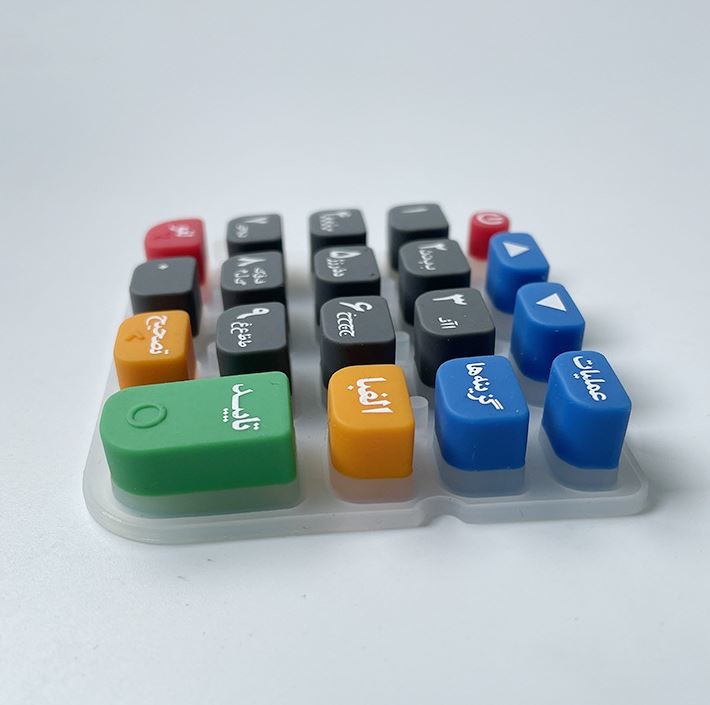 IP65 Flat Or Emboss Silicone Rubber Keypads 2.54mm Female Connector