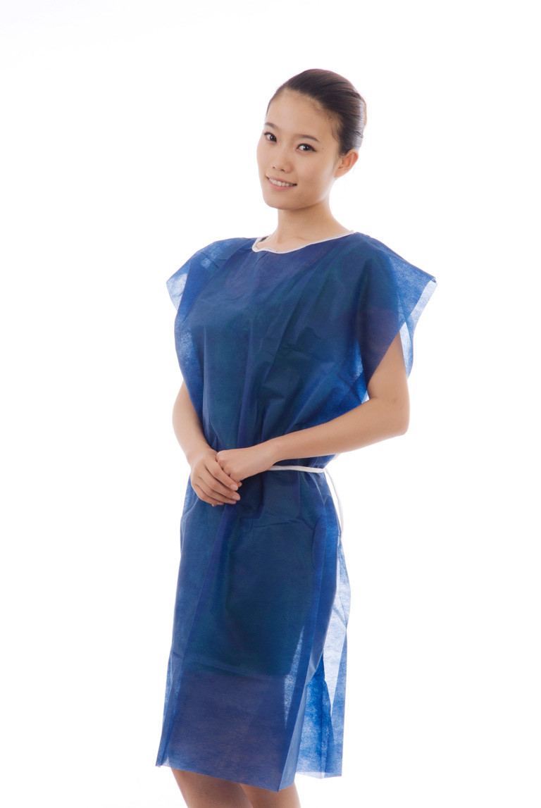 L XL Polypropylene Disposable Patient Gown 45g/m2 With Waist Ties