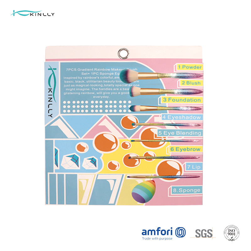 OEM Colorful 8pcs Plastic Makeup Brushes For Eye Shadow