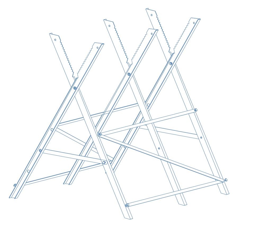 Zinc Coating Steel Heavy Duty Steel Sawhorse Height Adjustable Easy To Folding
