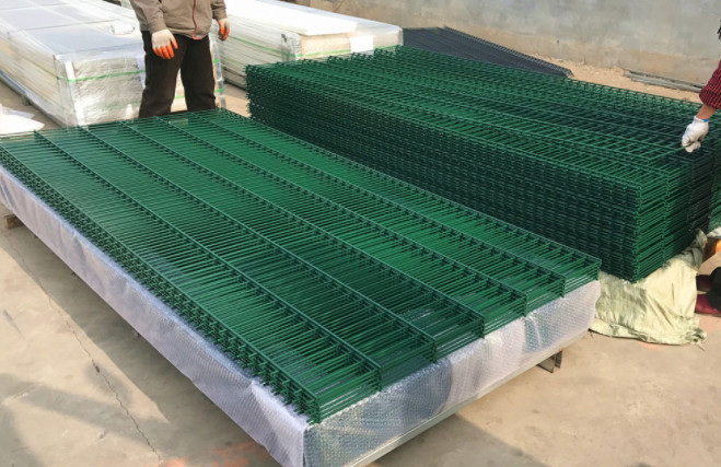 Pvc 545 Twin Wire Fence Horizontal Welded Panels For Security