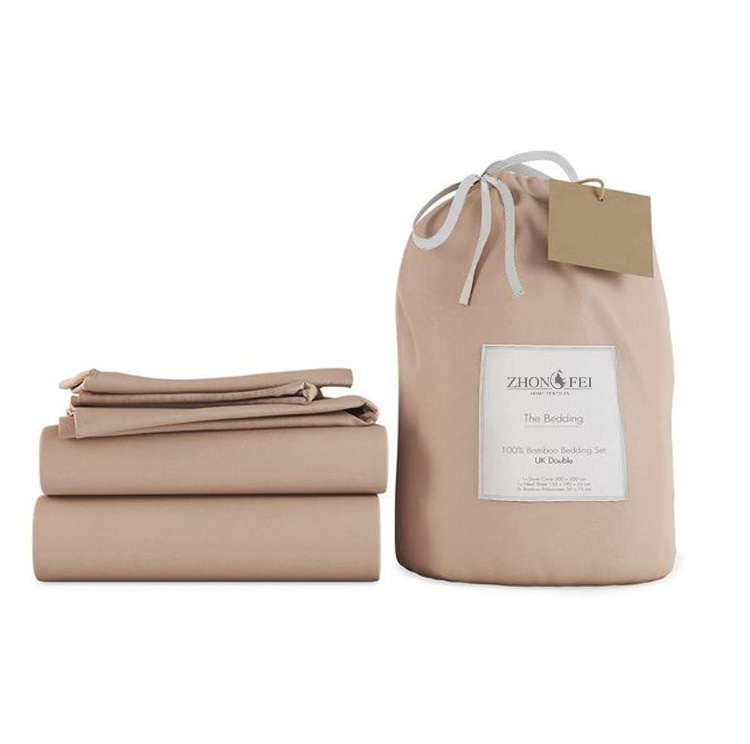 Soft Pure Bamboo Flat Bed Sheet With Deep Pockets Comforters Set Queen Bedding for Home