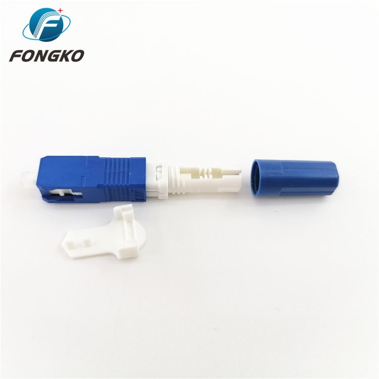 SC APC Fiber Optic Quick Connector , Singlemode Optical Fiber Fast Connector