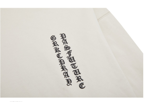 GRKC 100 Cotton Solid White Plain Pullover Sweatshirt Modern Casual Printed Color Long Sleeve Hoodie