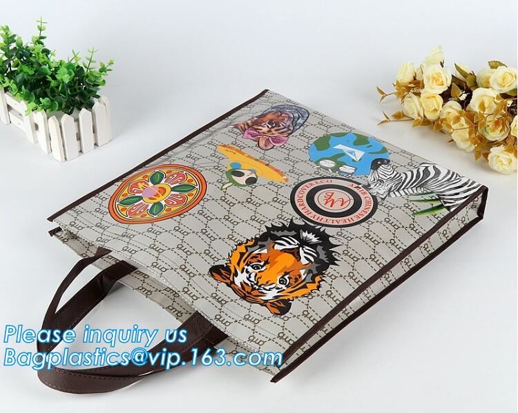 non-woven promotional shopping bag ultrasonic non woven bag, Custom printed tote non woven bag shopping shoulder bag pri