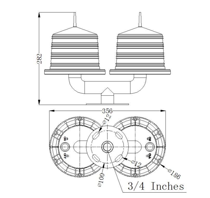 32.5cd Dual Solar Aviation Light For Building