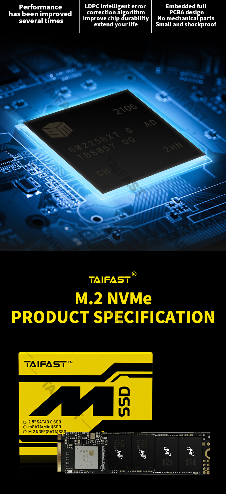 M 2 Desktop 1TB 1TB Pcie NVMe SSD Solid State Drive SMI 2263 2500MB/S 82gb