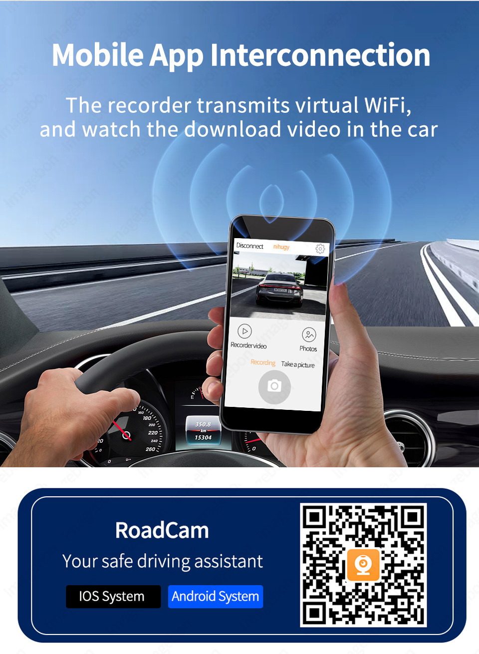 4K Android Auto ADAS WiFi Dash Cam AUX FM GPS 10.26" Car DVR CarPlay