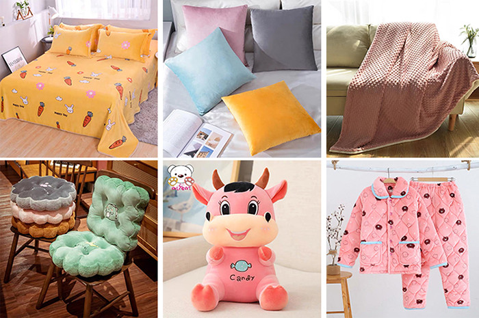 1mm Solid Plain Super Soft Polyester Minky Plush Fabric Blanket Fabric