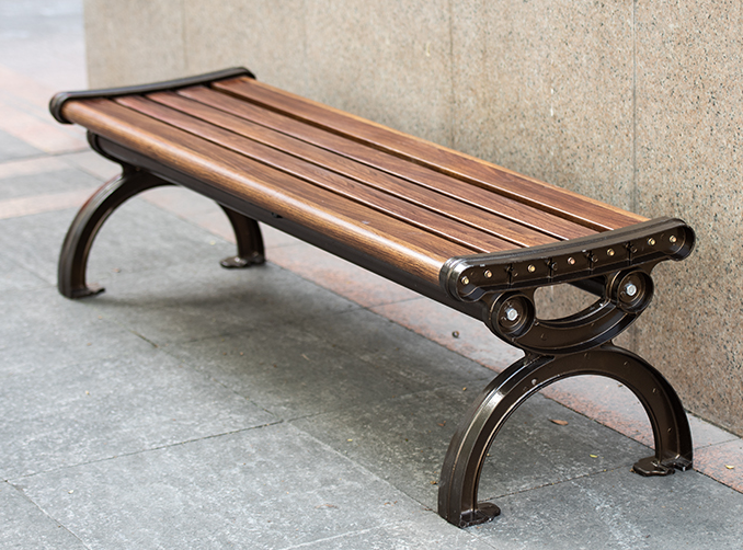 Public Cast Aluminium Garden Bench UV Resistant Cast Aluminum Patio Bench