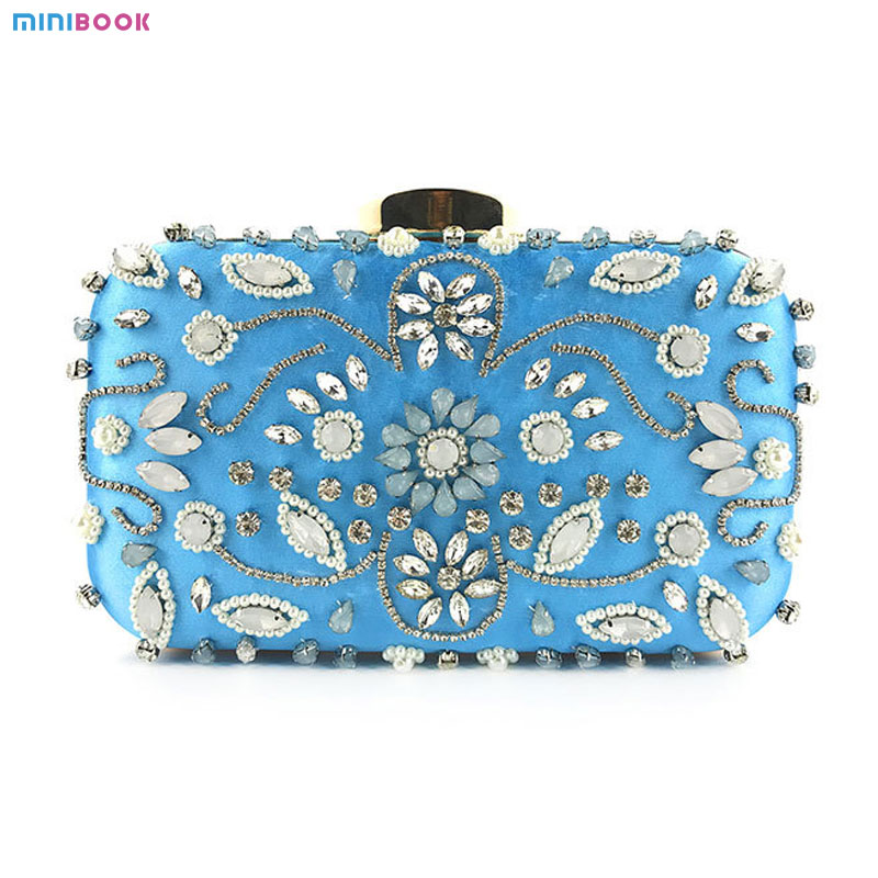Messenger Luxury Rhinestone Women Shoulder Clutch Bag with Diamond Pearls Beads OEM/ODM
