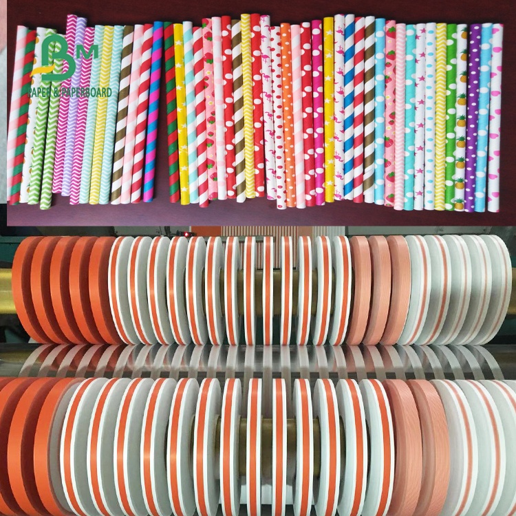 Biodegradable Food Grade Paper Roll AA Straw Surface Paper Kraft 60GSM 15MM Printable