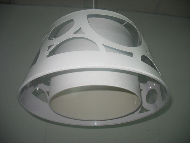 Red Pvc 2 Layer Laser Cut Lampshade White Inner Pendant Optional Easy Fit