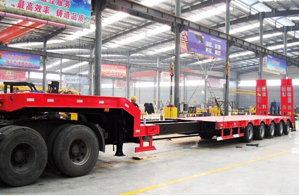 3 Axle Extendable Low Loader Trailer Heavy Duty Steel Construction for and Performance