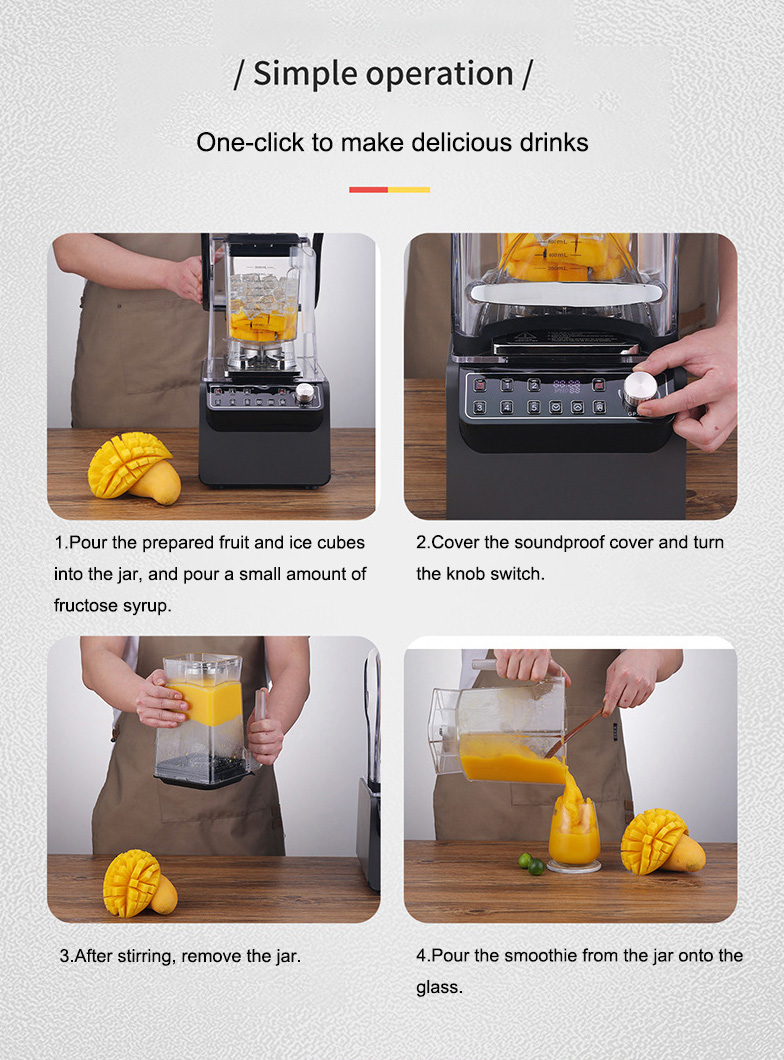 Commercial Smart Kitchen Appliances 1800W Multifunctional Blender for Nutrition Juicer