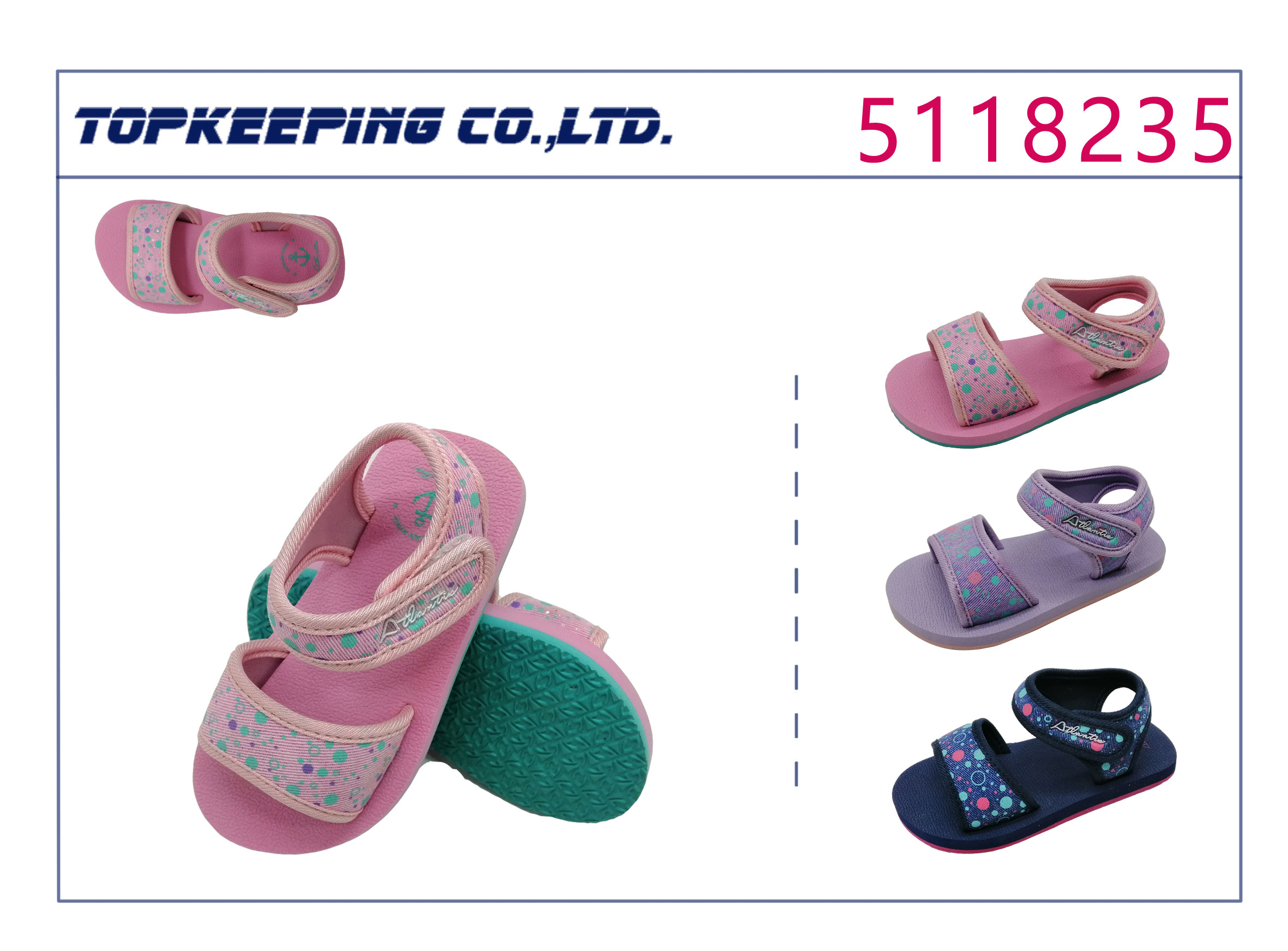 Pink Little Girls Slippers Cut Soft EVA Sole Sandal