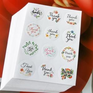 China Round Shape Thank You Self Adhesive Sealing Stickers 2.5*2.5cm Waterproof on sale