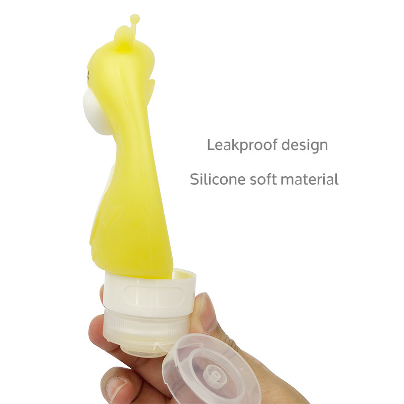 Cartoon Split Charging Squeezable Portable Food Grade Sub Silicone Bottle Set